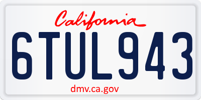 CA license plate 6TUL943