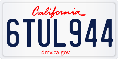 CA license plate 6TUL944
