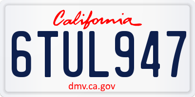 CA license plate 6TUL947