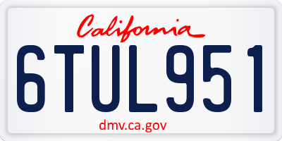 CA license plate 6TUL951