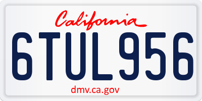 CA license plate 6TUL956