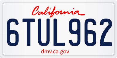 CA license plate 6TUL962