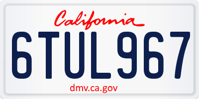 CA license plate 6TUL967