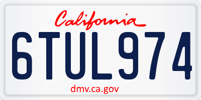 CA license plate 6TUL974