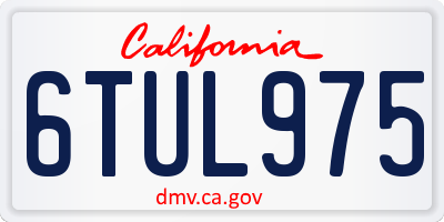 CA license plate 6TUL975