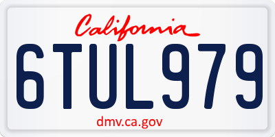 CA license plate 6TUL979