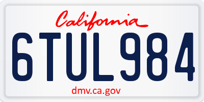 CA license plate 6TUL984