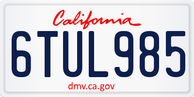 CA license plate 6TUL985