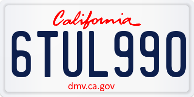 CA license plate 6TUL990