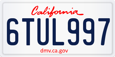 CA license plate 6TUL997