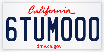 CA license plate 6TUM000