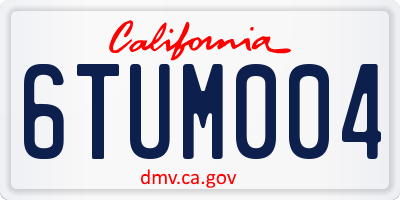 CA license plate 6TUM004