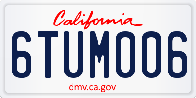 CA license plate 6TUM006