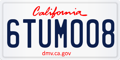 CA license plate 6TUM008