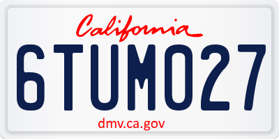 CA license plate 6TUM027