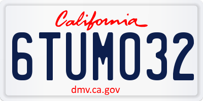 CA license plate 6TUM032