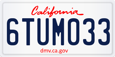 CA license plate 6TUM033