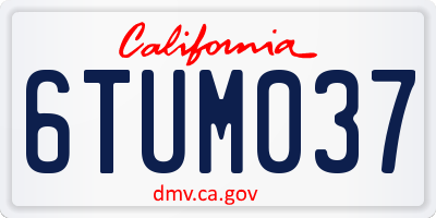CA license plate 6TUM037