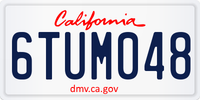 CA license plate 6TUM048