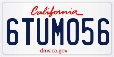 CA license plate 6TUM056