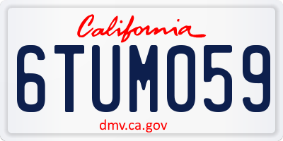 CA license plate 6TUM059