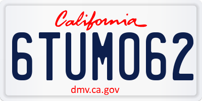 CA license plate 6TUM062