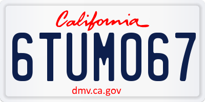 CA license plate 6TUM067