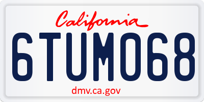 CA license plate 6TUM068