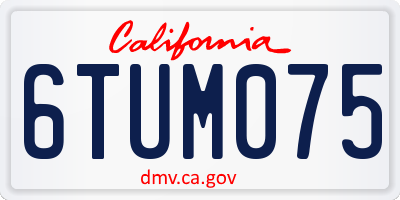 CA license plate 6TUM075