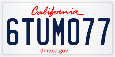 CA license plate 6TUM077