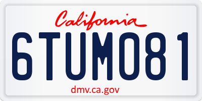 CA license plate 6TUM081