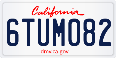 CA license plate 6TUM082