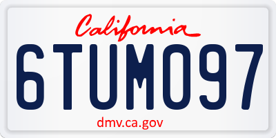 CA license plate 6TUM097