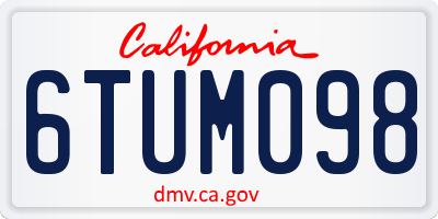CA license plate 6TUM098