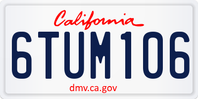 CA license plate 6TUM106