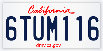 CA license plate 6TUM116