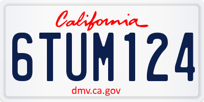 CA license plate 6TUM124