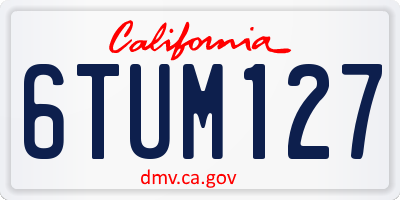 CA license plate 6TUM127