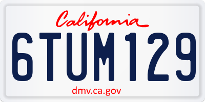 CA license plate 6TUM129