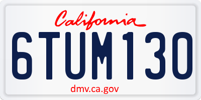 CA license plate 6TUM130
