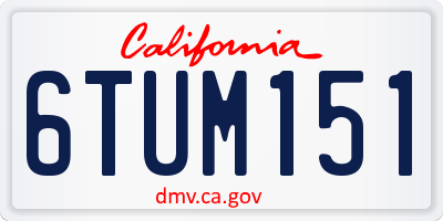 CA license plate 6TUM151