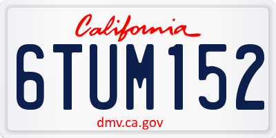 CA license plate 6TUM152