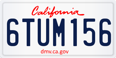 CA license plate 6TUM156