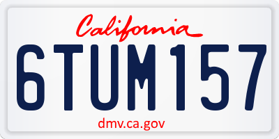 CA license plate 6TUM157