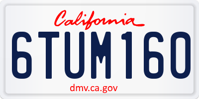 CA license plate 6TUM160