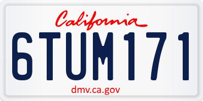 CA license plate 6TUM171