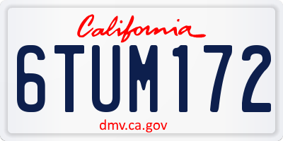 CA license plate 6TUM172