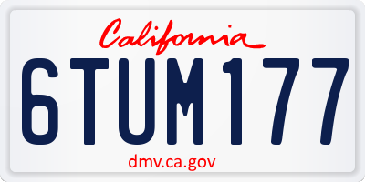 CA license plate 6TUM177