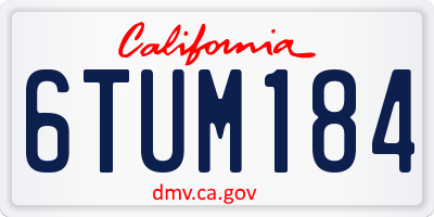CA license plate 6TUM184