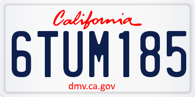 CA license plate 6TUM185